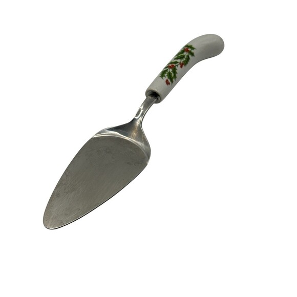 Christmas Holly Cake Server Stainless 18/8 Made in Japan - Picture 2 of 4